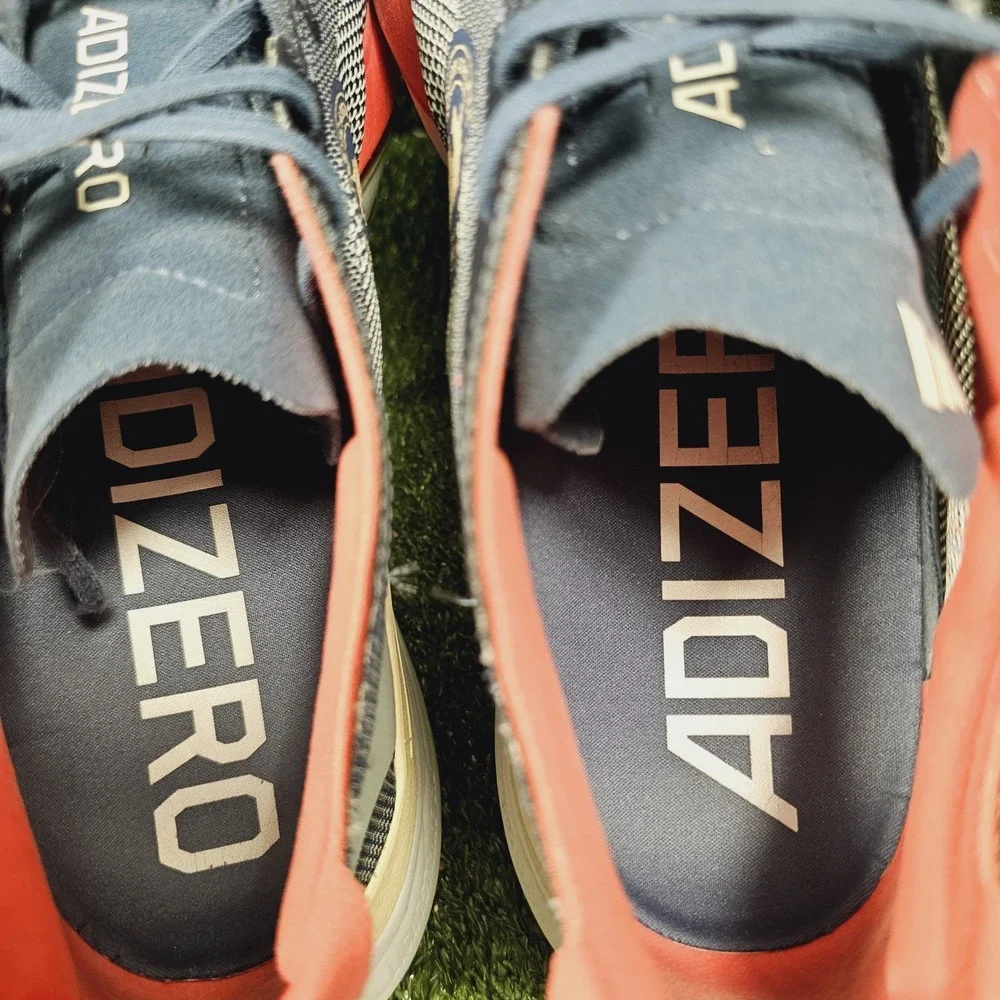 adidas Adizero Boston 12 Blue White Red Athletic Running Sneakers Mens 12 - Picture 13 of 14